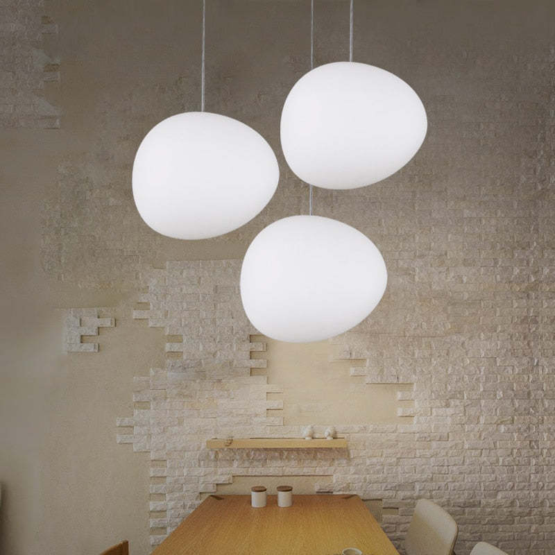 Elun Sleek Minimalist Floating Egg-shaped Glass Pendant Light