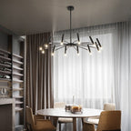Arisha Modern Blown Linear Metal Multi-heads Chandelier