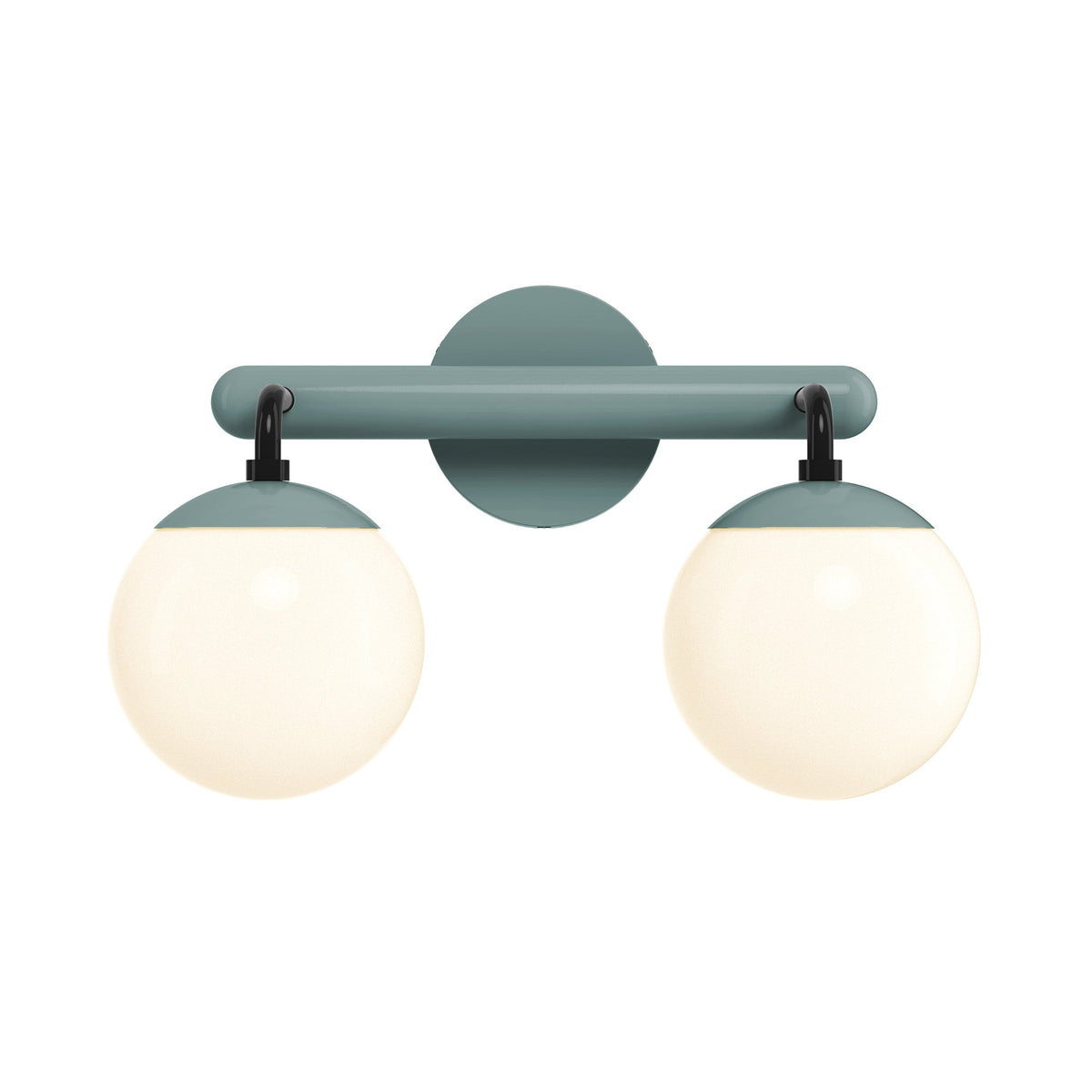 2-Light Globe Vanity Wall Sconce Frosted Opal Glass Bathroom Bedroom
