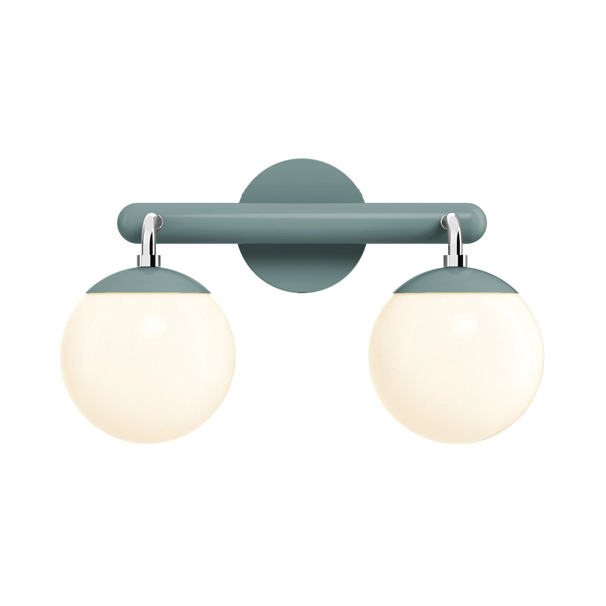 2-Light Globe Vanity Wall Sconce Frosted Opal Glass Bathroom Bedroom