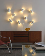 Adjustable Half Shade Wall Sconce Articulating Arm LED Reading Bedroom Home Office — 3 Finishes