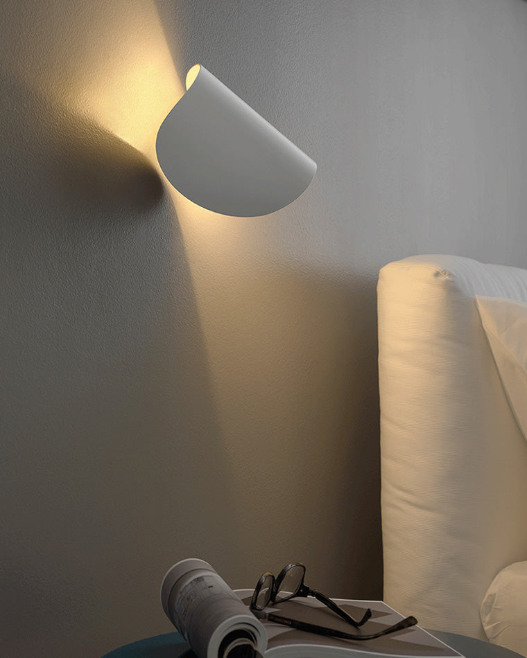 Adjustable Half Shade Wall Sconce Articulating Arm LED Reading Bedroom Home Office — 3 Finishes
