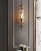 Industrial Hurricane Wall Sconce Brass Glass Vintage Indoor Bedroom Living Room Bar — Black Brass