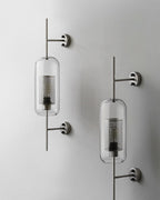 Industrial Hurricane Wall Sconce Brass Glass Vintage Indoor Bedroom Living Room Bar — Black Brass