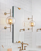 Industrial Hurricane Wall Sconce Brass Glass Vintage Indoor Bedroom Living Room Bar — Black Brass