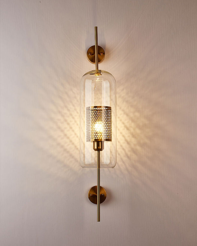 Industrial Hurricane Wall Sconce Brass Glass Vintage Indoor Bedroom Living Room Bar — Black Brass