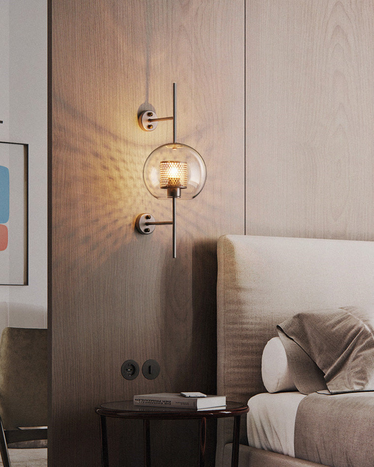 Industrial Hurricane Wall Sconce Brass Glass Vintage Indoor Bedroom Living Room Bar — Black Brass