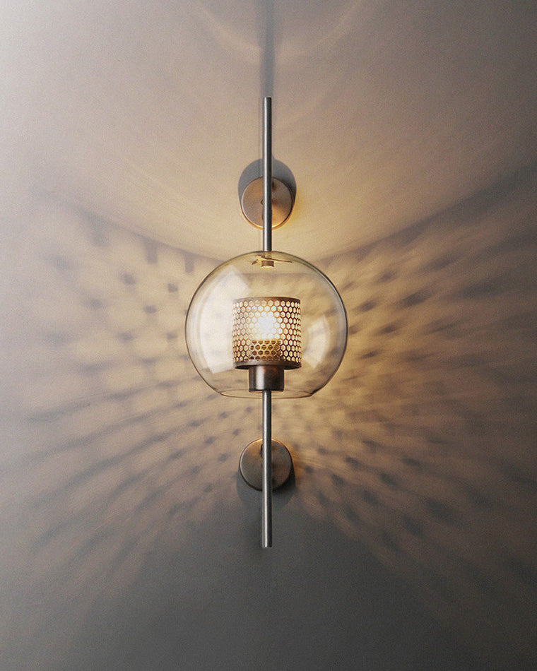 Industrial Hurricane Wall Sconce Brass Glass Vintage Indoor Bedroom Living Room Bar — Black Brass