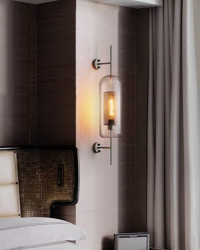 Industrial Hurricane Wall Sconce Brass Glass Vintage Indoor Bedroom Living Room Bar — Black Brass