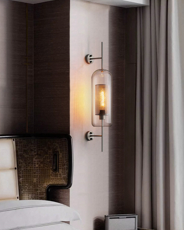 Industrial Hurricane Wall Sconce Brass Glass Vintage Indoor Bedroom Living Room Bar — Black Brass