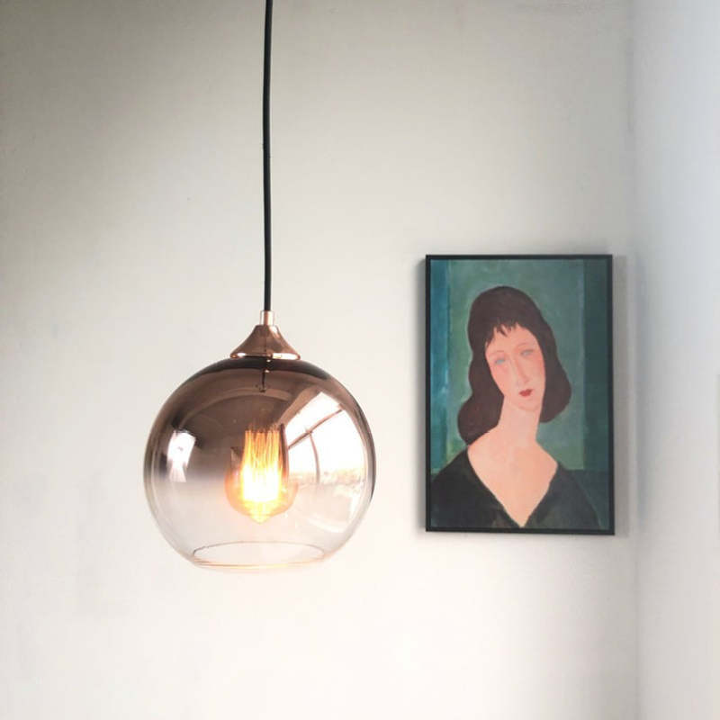 Brina Frosted Balloon Pendant Light Gradient