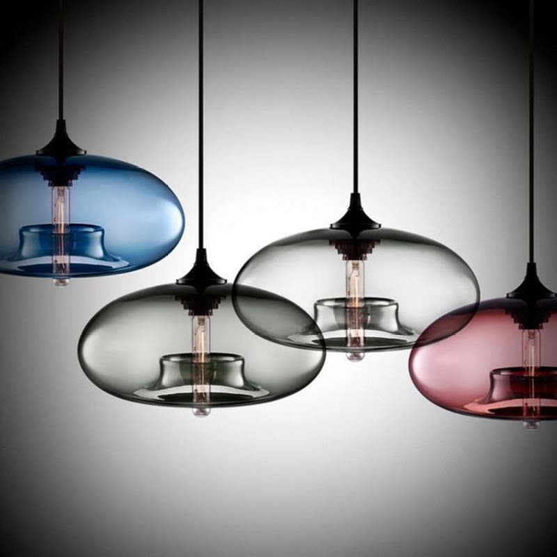 Valentina Modern Bread Shaped Glass Pendant Light, 6 Colour