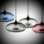 Valentina Modern Bread Shaped Glass Pendant Light, 6 Colour