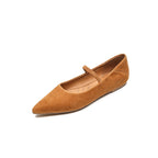Women’s Retro Mary Jane Flats – Vegan Suede Low Heel Comfort Shoes