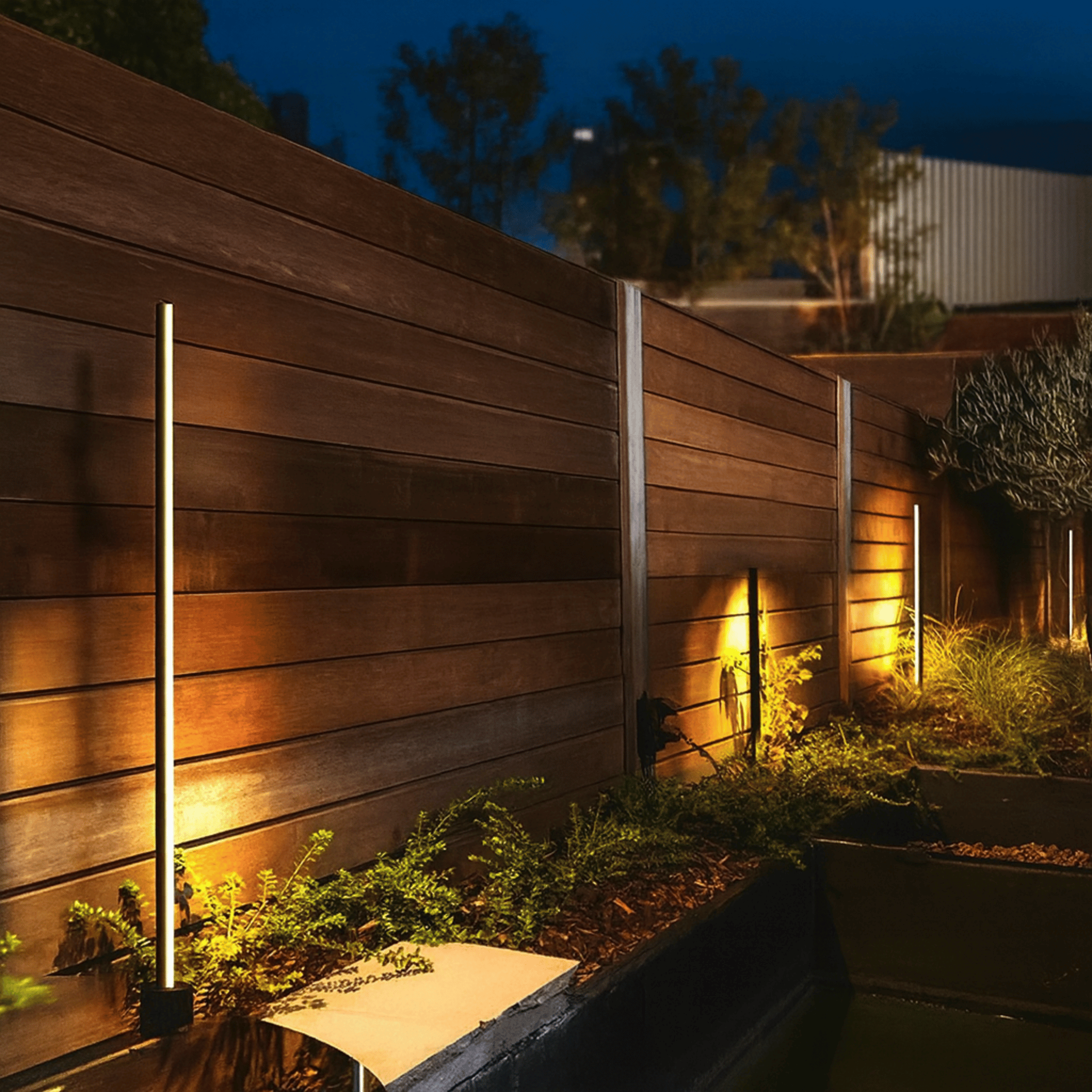 LumoPath LED Lawn Light Modern Waterproof Outdoor Pathway Garden Driveway — 29 to 49 Inch