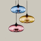 Valentina Modern Bread Shaped Glass Pendant Light, 6 Colour