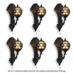 Peacock Outdoor Wall Light Retro European Aluminum Waterproof Hardwired — Black Bronze Sets