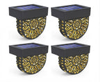 Solar Mandala Decorative Wall Light Metal Waterproof Outdoor Fence Garden — 1, 2 & 4-Pack