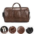 Leather Travel Bag – Vintage PU Leather Weekend Duffle Bag