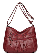 Arelia Ruched PU Leather Shoulder Bag