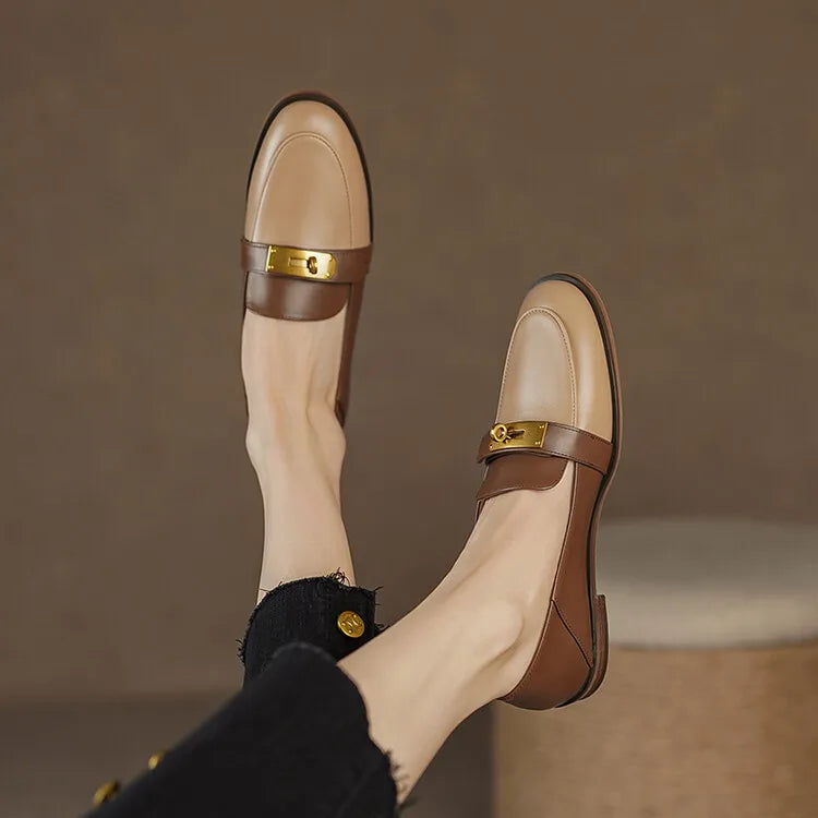 Designer Leather Slip-On Loafers for Women