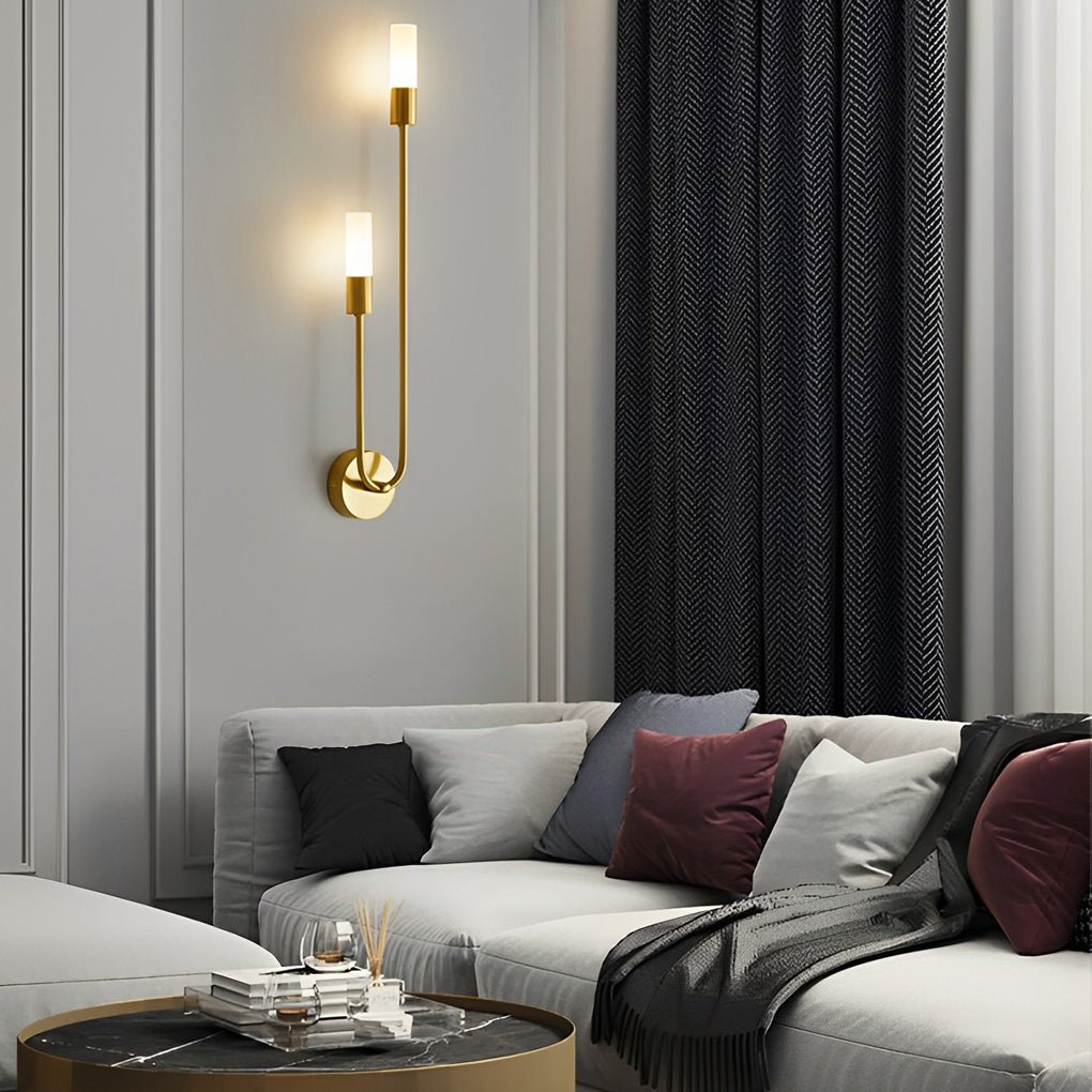 Arc Floor Lamp Curved Neck Warm LED Living Room Bedroom — Gold Black 22 26 Inch