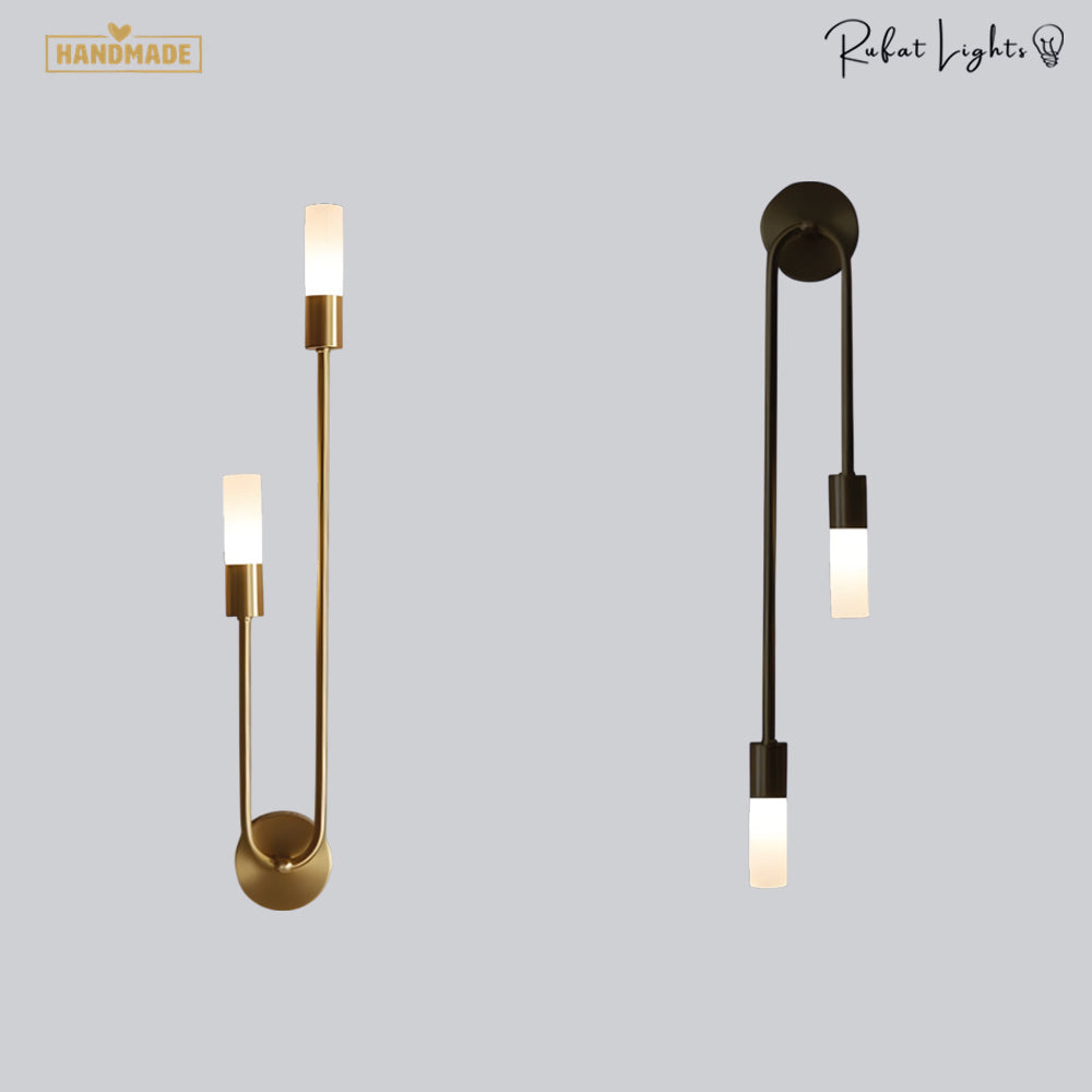 Modern Copper U-Shape LED Wall Lamp Bedroom Living Room Bar — Black Gold Warm Cool