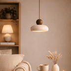 Sunlace Agate LED Pendant Light Natural Stone Minimalist Dining Room Bar — Light Wood Walnut