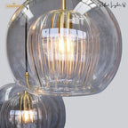 Glass Hanging Cocoon Pendant Light Modern Height Adjustable Dining Room — Transparent Brown Gray