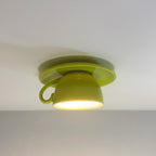 Aria Modern Coffee Cups Ceramic Flush Ceiling Lighting