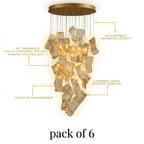 ZEPHYR Acrylic Wave Chandelier Remote Dimmable Dining Room Living Room — 6 to 35 Lights
