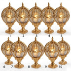 Outdoor Globe Pillar Light Retro Glass Copper Fence Post Hardwired — Black Bronze 7 to 15 Inch Sets