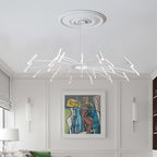 Arisha Modern Blown Linear Metal Multi-heads Chandelier