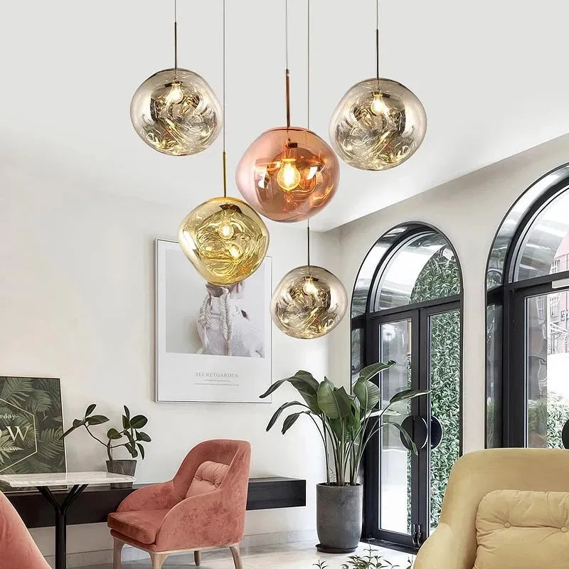 Lava Glass Pendant Light, 4 Colour