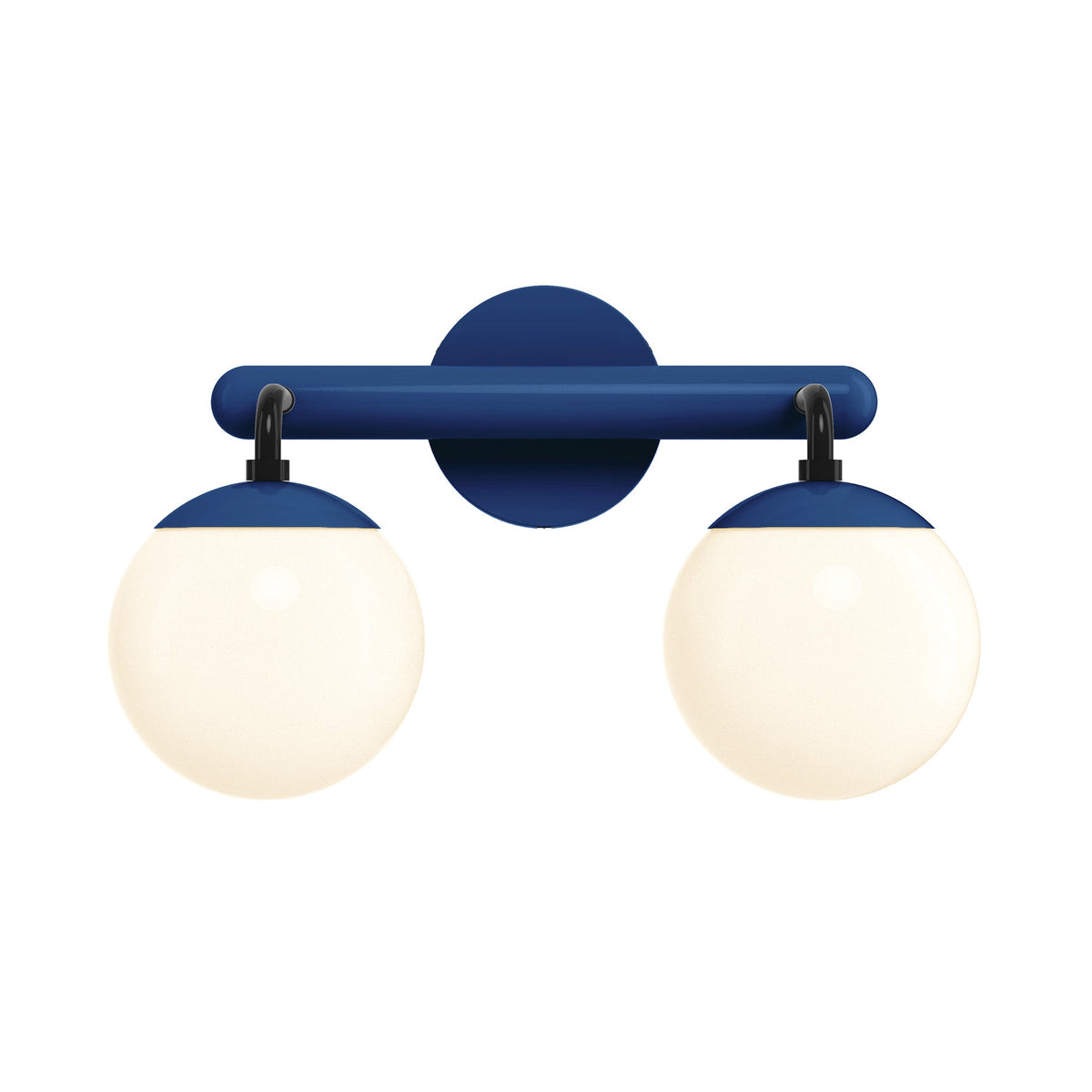 2-Light Globe Vanity Wall Sconce Frosted Opal Glass Bathroom Bedroom