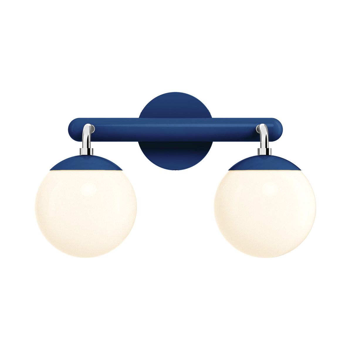 2-Light Globe Vanity Wall Sconce Frosted Opal Glass Bathroom Bedroom