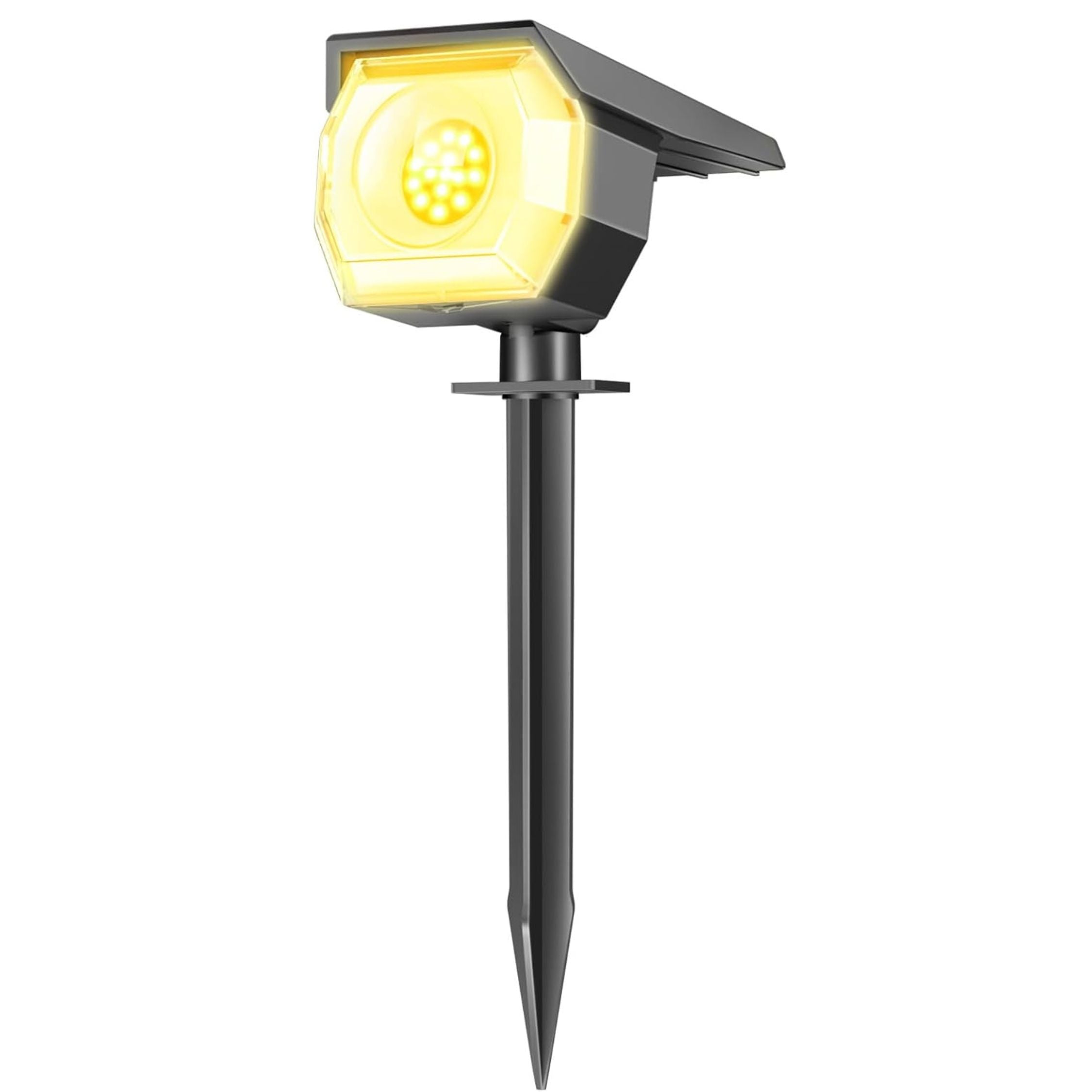 Solar landscape spotlights adjustable IP67 outdoor garden warm white and RGB — 2, 4 and 6-pack