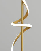 Dimmable Spiral Arc Floor Lamp Sculptural LED Warm White Living Room Bedroom — 3 Finish Options