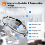 Small Flush Mount Ceiling Fan with LED Light 3000-6000K Dimmable Remote Fandelier Bedroom Kitchen — 20 to 24 Inch