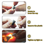 LED mini spotlight battery operated warm white resin — installed illuminating artwork
