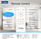 Smart WiFi Ceiling Fan with LED Light App Alexa Google Control 3CCT Dimmable 6-Speed DC Motor — 52 to 60 Inch