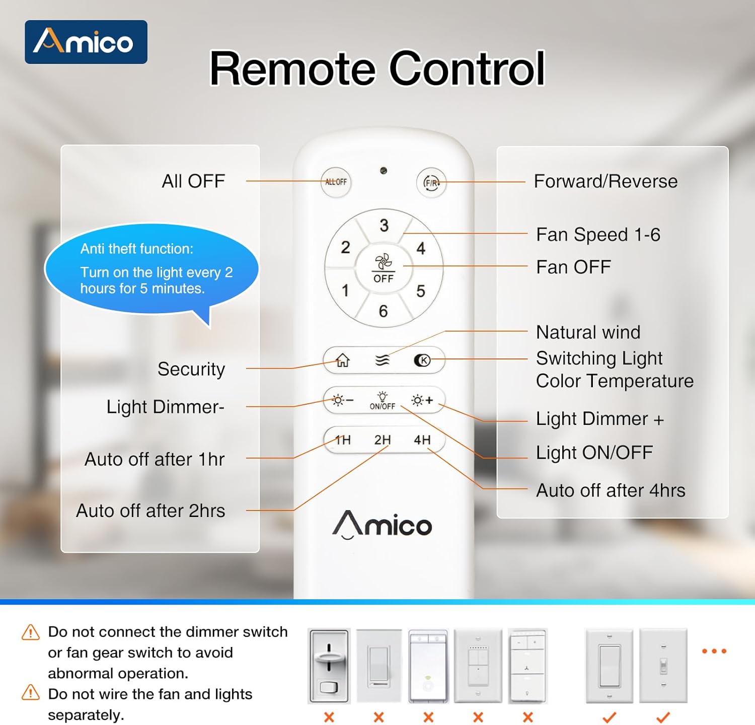 Smart WiFi Ceiling Fan with LED Light App Alexa Google Control 3CCT Dimmable 6-Speed DC Motor — 52 to 60 Inch