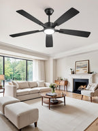 6-Speed DC Motor Ceiling Fan Stepless Color Temperature Dimmable 20W LED Reversible Bedroom — 42 to 60 Inch