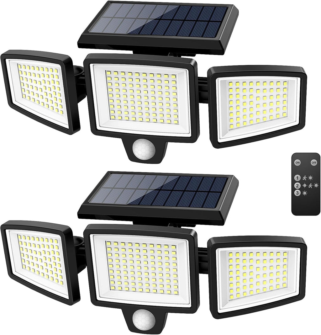 Solar wall mount security light motion sensor 3 modes IP65 outdoor — exterior home security