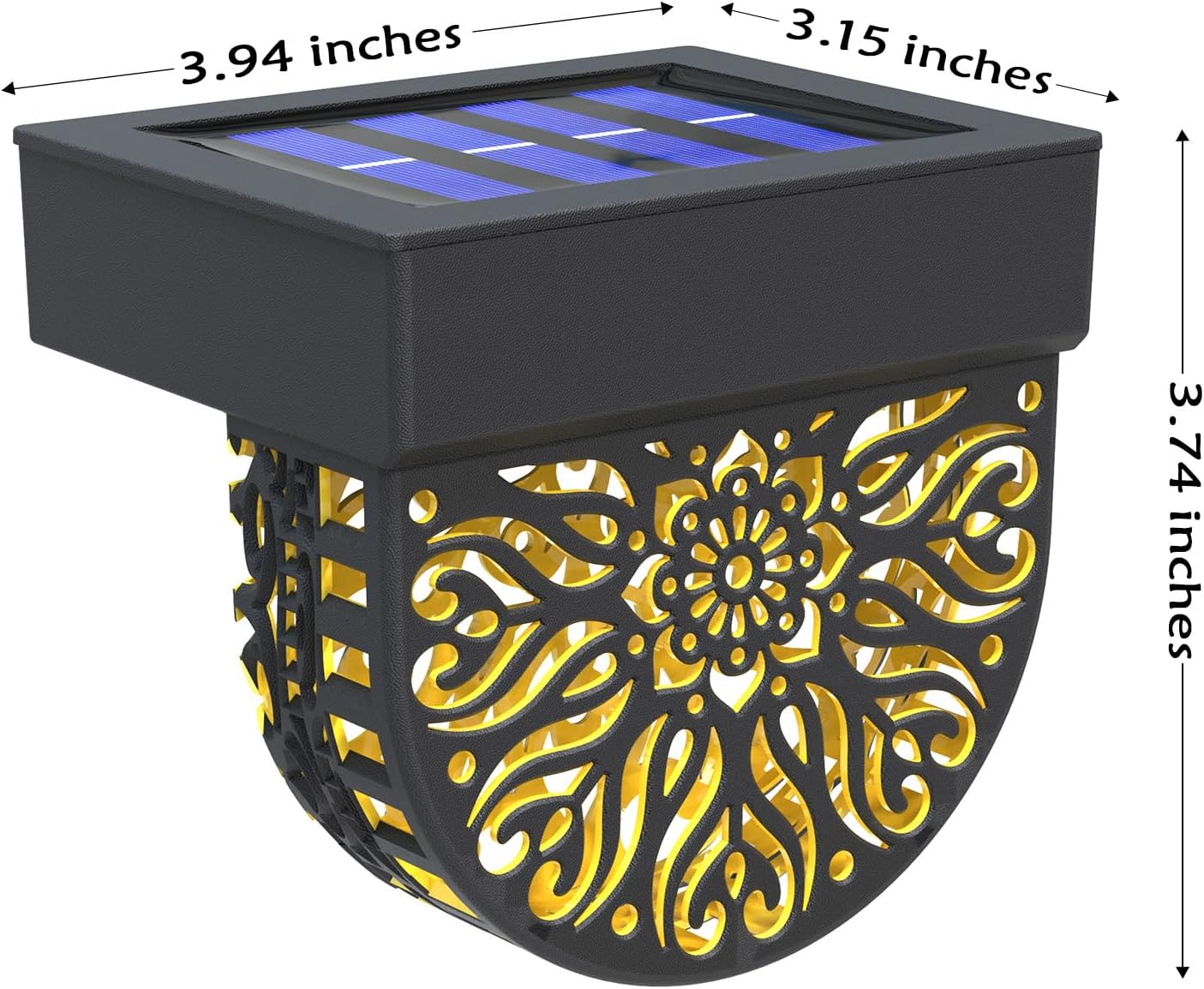 Solar mandala decorative wall light metal waterproof outdoor garden — evening garden ambiance