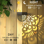 Solar mandala decorative wall light metal waterproof outdoor fence garden — metal construction detail