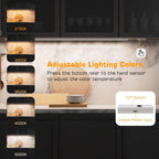 Wireless Under Cabinet LED Lighting Motion Sensor USB Rechargeable Kitchen Closet — 8 to 24 Inch