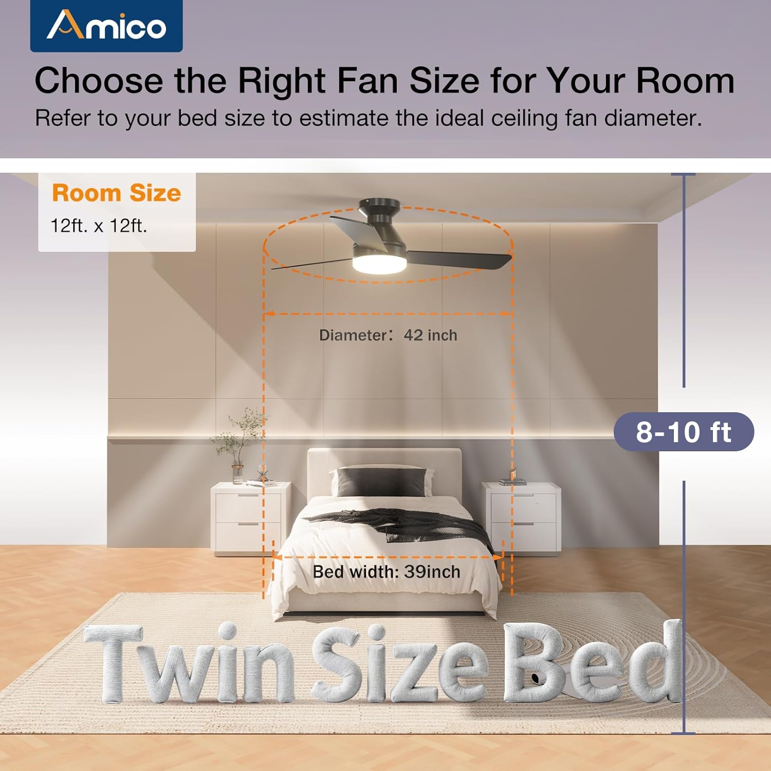 Flush Mount Ceiling Fan with LED Light 3CCT Dimmable Remote Indoor Outdoor Noiseless — 30 to 52 Inch