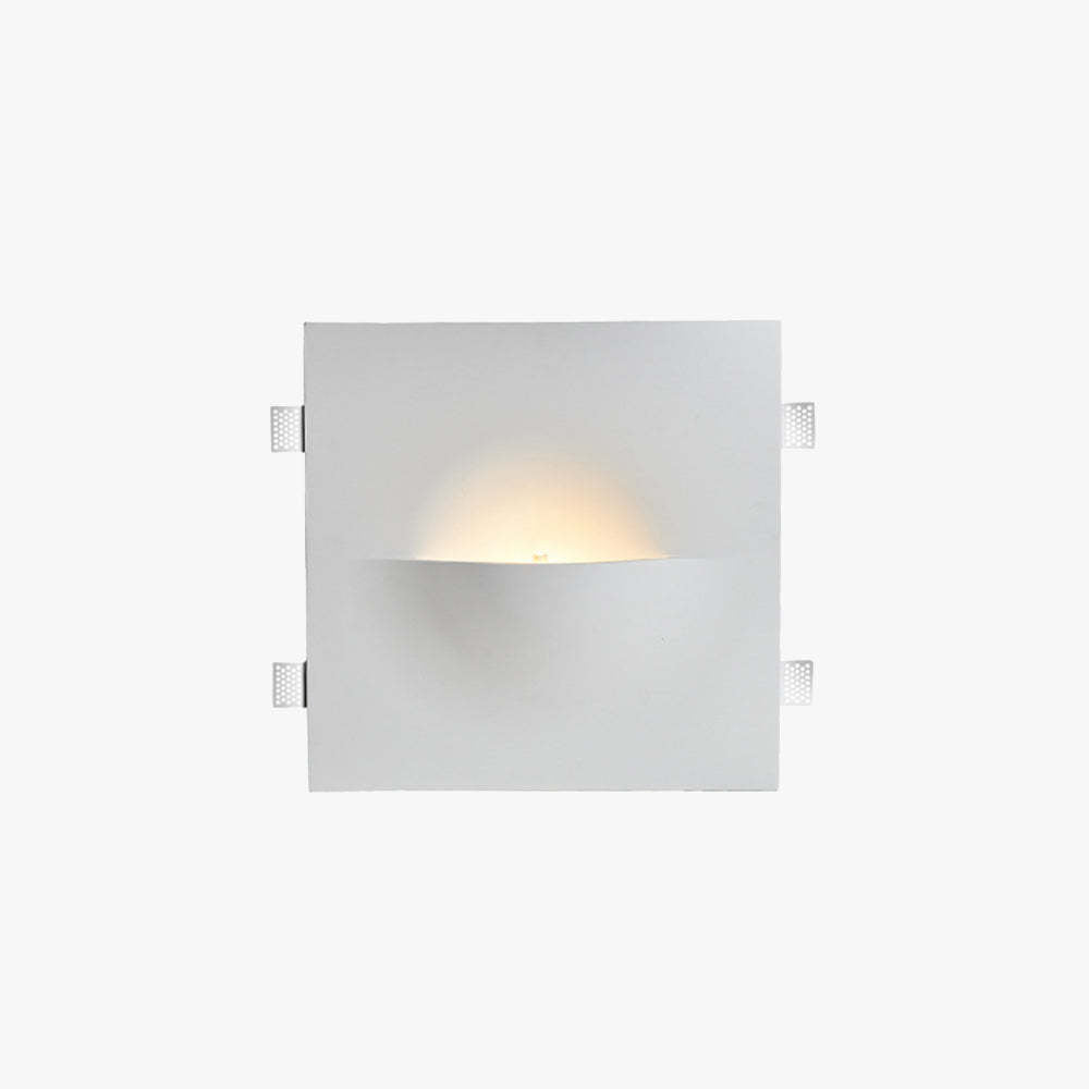 Aria Modern White Recessed LED Wall Lamp with Metal and Plaster Finish
