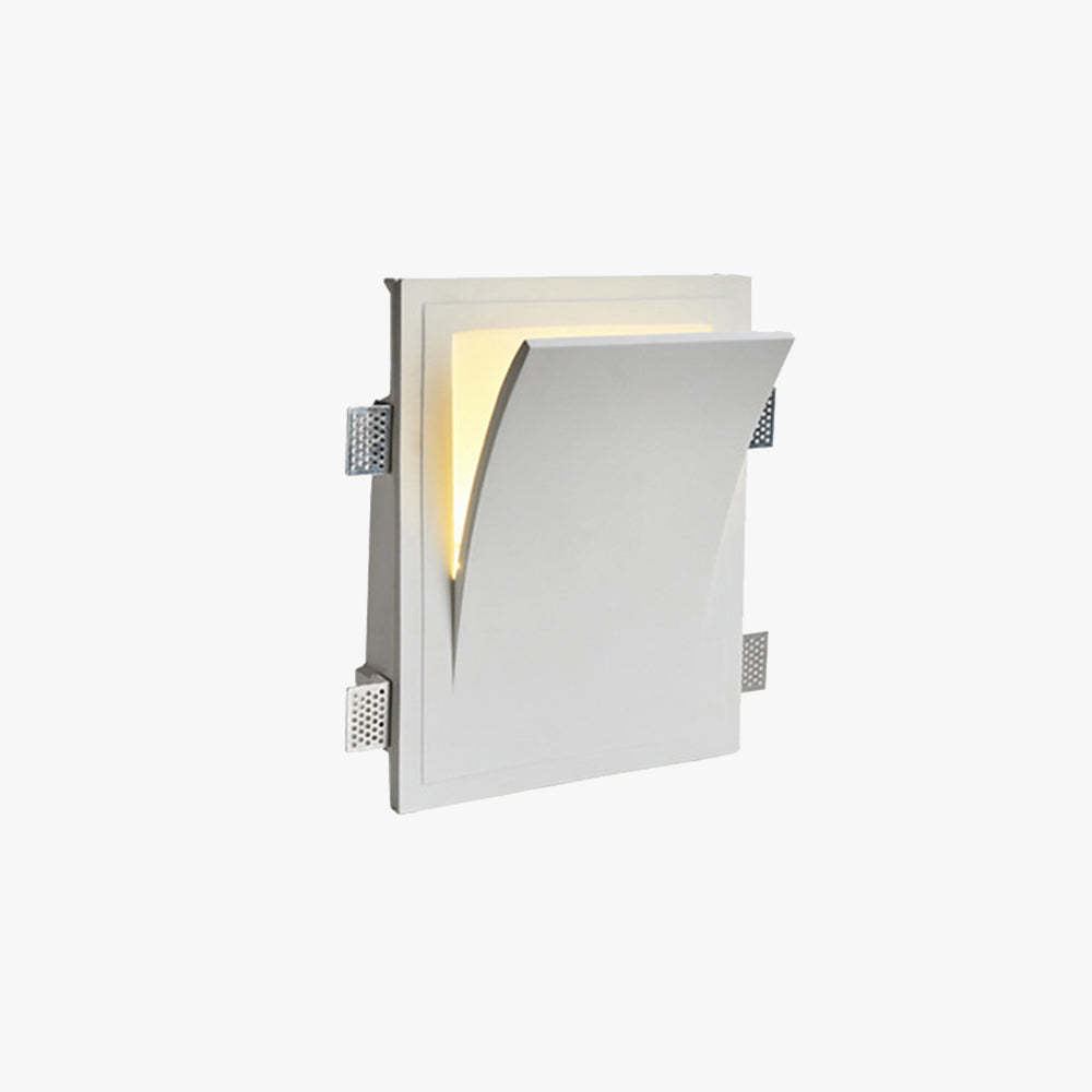 Aria Modern White Recessed LED Wall Lamp with Metal and Plaster Finish